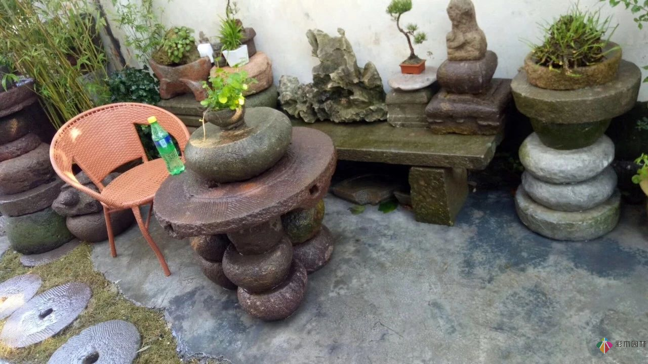 花園設計中的老石器應用,妙到了極點
