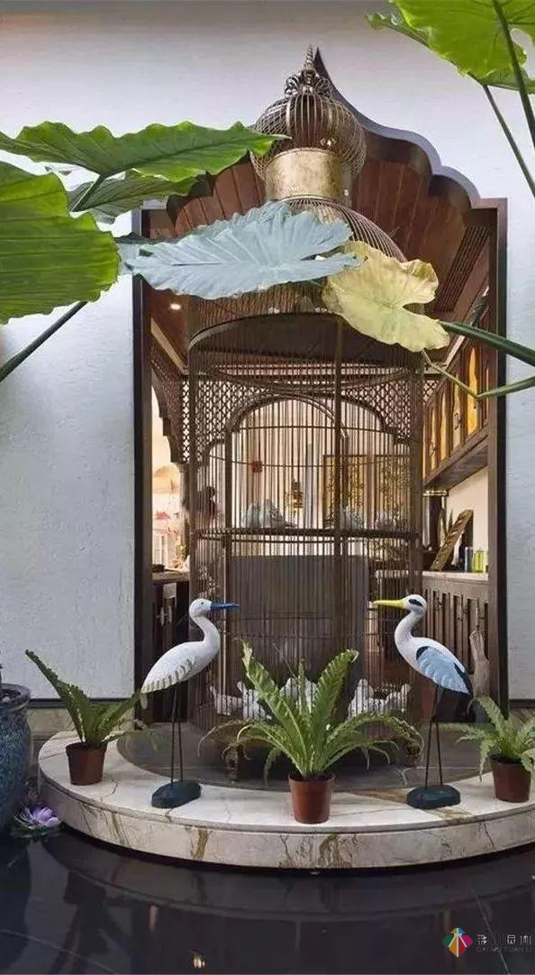 園林景觀設計中的動物小品，一不小心驚醒了精靈