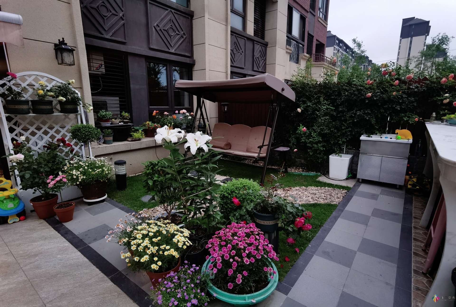 不顧父母反對(duì)，買了一層110㎡的院子，自己一個(gè)人折騰成花園。就這么治好了。
